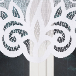 EWELINA - Firanka gotowa żakardowa z podcięciem na dole - 300x120 cm - kolor biały