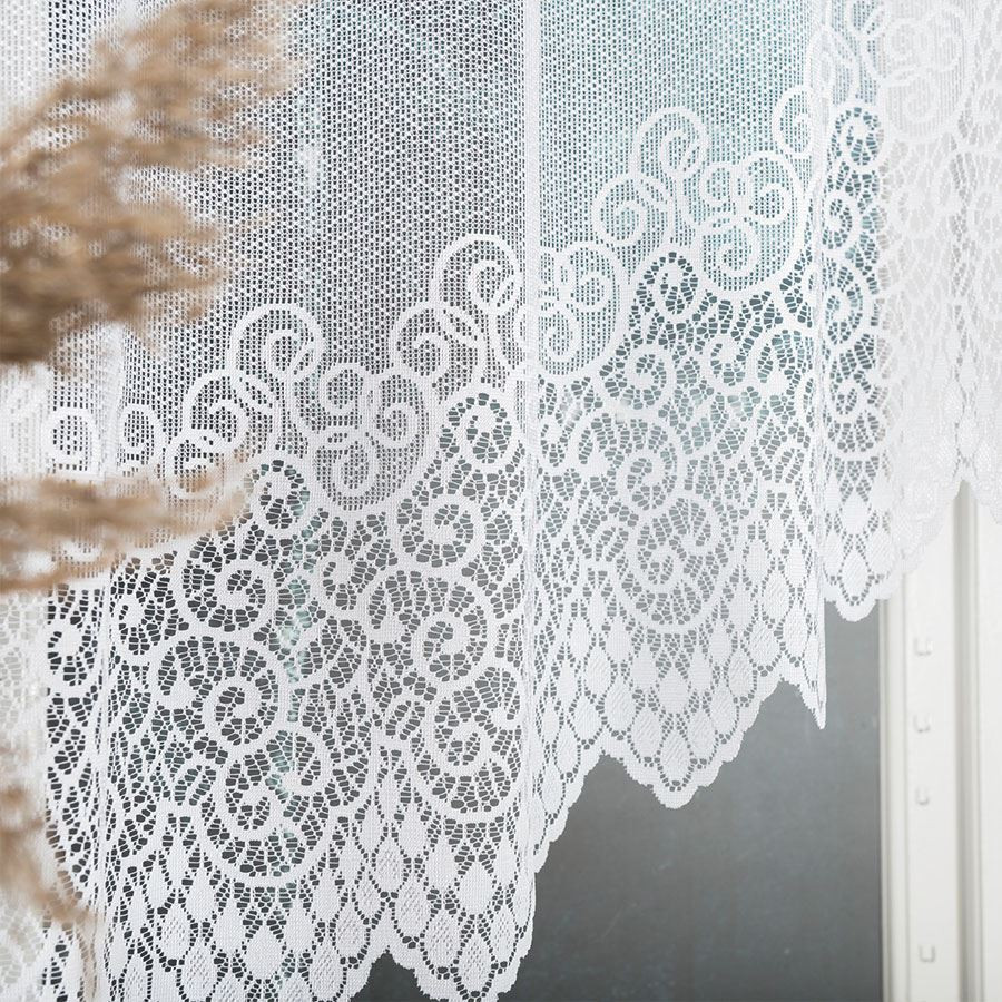 VIOLETTA · firanka gotowa z podcięciem · biała · klasyczny wzór · 250x120 cm