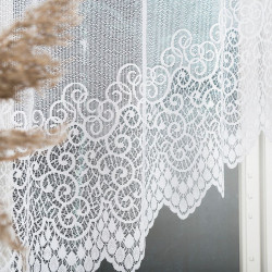 VIOLETTA · firanka gotowa z podcięciem · biała · klasyczny wzór · 250x120 cm