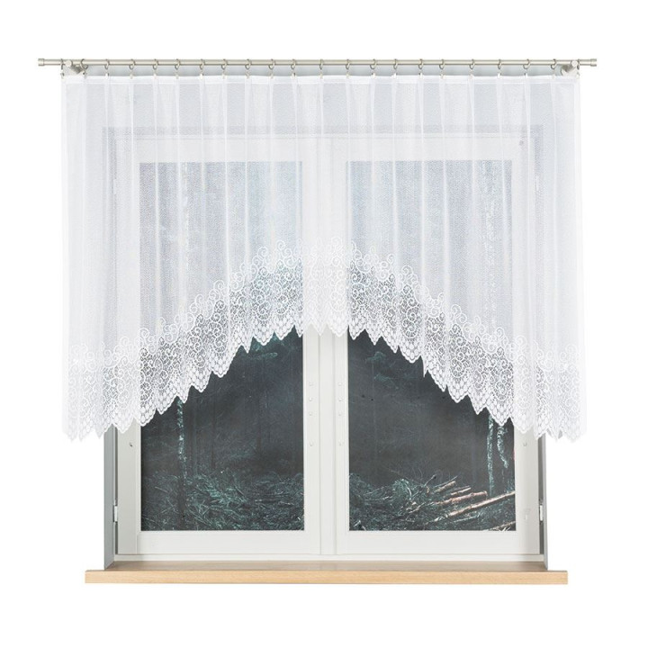 VIOLETTA · firanka gotowa z podcięciem · biała · klasyczny wzór · 250x120 cm