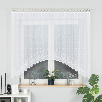 KAROLINA · firanka gotowa · biała · klasyczny wzór · 300x140