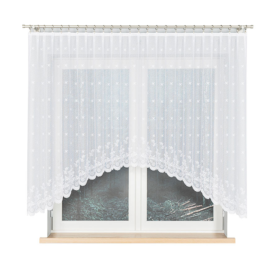 KAROLINA · firanka gotowa · biała · klasyczny wzór · 300x140