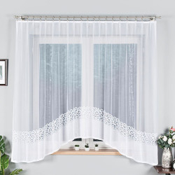 DANIELA · firanka gotowa z podcięciem · biała · klasyczny wzór · 300x170