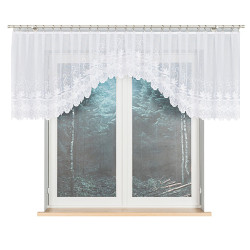 JOWITA - Firanka gotowa żakardowa z podcięciem na dole - 400x80 cm - kolor biały