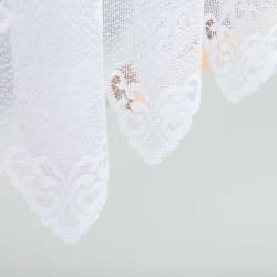 NADIA - Firanka gotowa żakardowa z podcięciem na dole - 500x160 cm - kolor biały