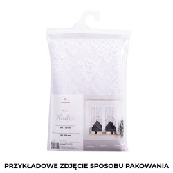 NADIA - Firanka gotowa żakardowa z podcięciem na dole - 500x160 cm - kolor biały