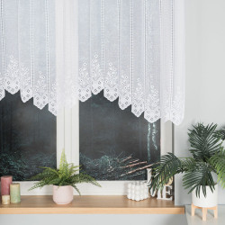 KLEMENTYNA - Firanka gotowa żakardowa z podcięciem na dole - 200x120 cm - kolor biały