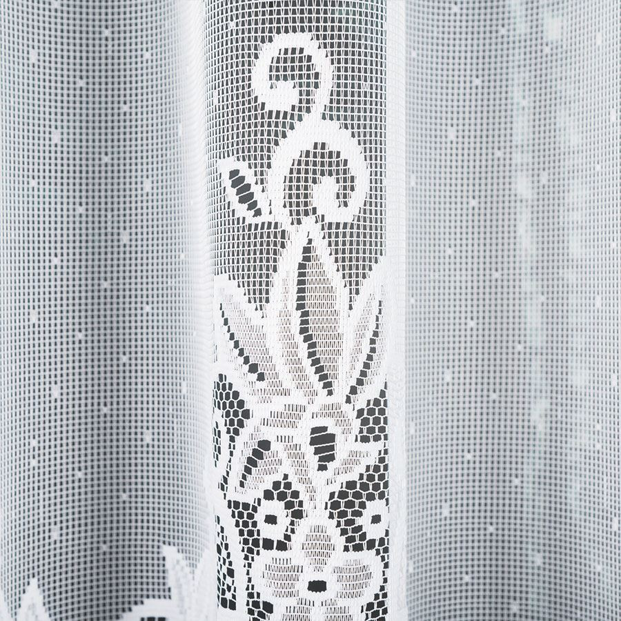 BERENIKA - Firanka gotowa żakardowa z podcięciem na dole - 400x170 cm - kolor biały