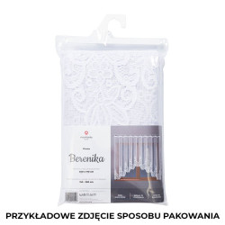 BERENIKA - Firanka gotowa żakardowa z podcięciem na dole - 300x140 cm - kolor biały