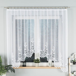 BERENIKA · Firanka gotowa żakardowa z podcięciem na dole · 300x170 cm · kolor biały