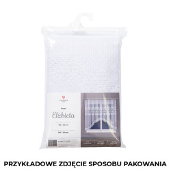 ELŻBIETA · Firanka gotowa żakardowa z podcięciem na dole · 310x160 cm · kolor biały
