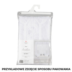 MALWINA - Firanka gotowa żakardowa z podcięciem na dole - 310x80 cm - kolor biały