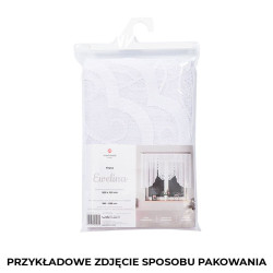 EWELINA - Firanka gotowa żakardowa z podcięciem na dole - 300x160 cm - kolor biały