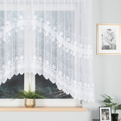 JOWITA - Firanka gotowa żakardowa z podcięciem na dole - 300x150 cm - kolor biały