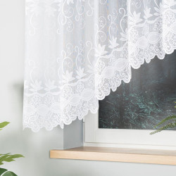 JOWITA - Firanka gotowa żakardowa z podcięciem na dole - 300x150 cm - kolor biały