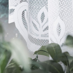 POLA - Firanka gotowa żakardowa z podcięciem na dole - 300x100 cm - kolor biały