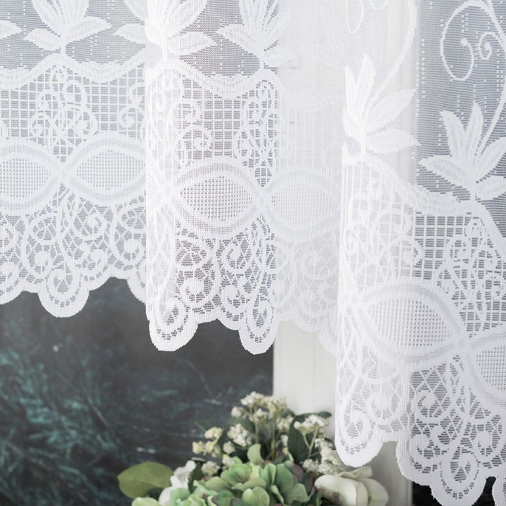 JOWITA · Firanka gotowa żakardowa z podcięciem na dole · 300x160 cm · kolor biały