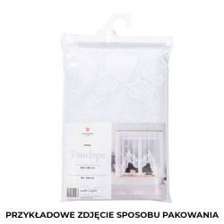 PENELOPE - Firanka gotowa żakardowa z podcięciem na dole - 400x160 cm - kolor biały