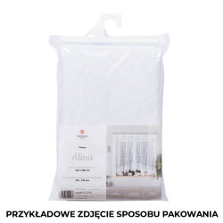 LEOKADIA - Firanka gotowa żakardowa z podcięciem na dole - 450x135 cm - kolor biały