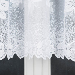 BOŻENA · firanka gotowa z podcięciem · biała · kwiaty · 300x160