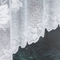 BOŻENA · firanka gotowa z podcięciem · biała · kwiaty · 300x160