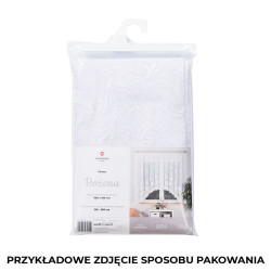 BOŻENA · firanka gotowa z podcięciem · biała · kwiaty · 300x160