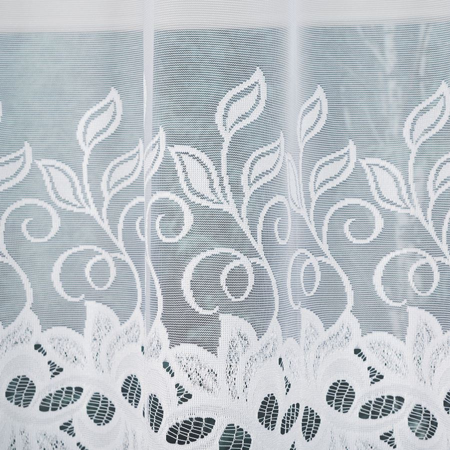 BASTIA · Firanka gotowa żakardowa z podcięciem na dole · 250x120 cm · kolor biały
