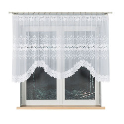 BASTIA · Firanka gotowa żakardowa z podcięciem na dole · 250x120 cm · kolor biały