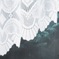 LUCYNA - Firanka gotowa żakardowa z podcięciem na dole - 250x120 cm - kolor biały