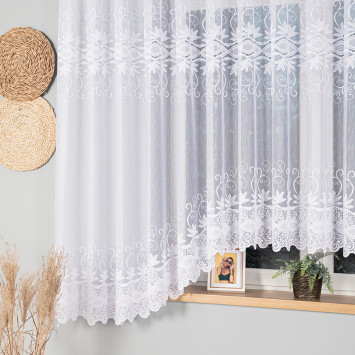 JOWITA · firanka gotowa z podcięciem · biała · pasy poziome · 520x180 cm 2