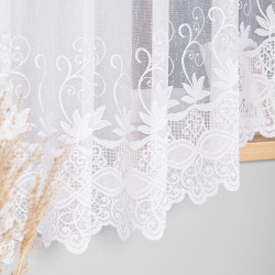 JOWITA · firanka gotowa z podcięciem · biała · pasy poziome · 520x180 cm