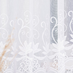 JOWITA · firanka gotowa z podcięciem · biała · pasy poziome · 520x180 cm