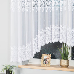 DARIA · firanka gotowa z podcięciem · biała · klasyczny wzór · 300x160