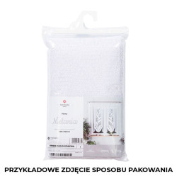 MELANIA - Firanka gotowa żakardowa z podcięciem na dole - 250x120 cm - kolor biały