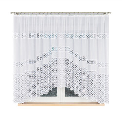 ADRIANNA · firanka gotowa · biała · pas ażurowy · 300x160