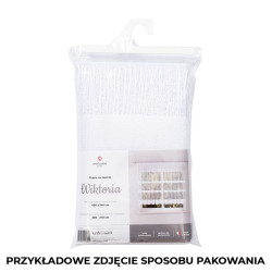 WIKTORIA - Firanka gotowa żakardowa z podcięciem na dole - 310x160 cm - kolor biały