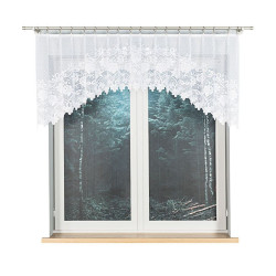DEMETRIA - Firanka gotowa żakardowa z podcięciem na dole - 250x80 cm - kolor biały