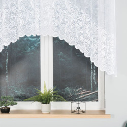 KINGA - Firanka gotowa żakardowa z podcięciem na dole - 250x120 cm - kolor biały
