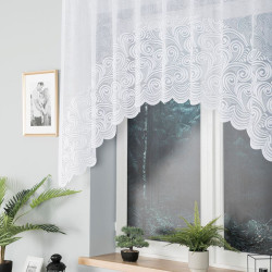 KINGA - Firanka gotowa żakardowa z podcięciem na dole - 250x120 cm - kolor biały