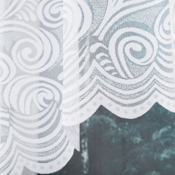 KINGA - Firanka gotowa żakardowa z podcięciem na dole - 250x120 cm - kolor biały