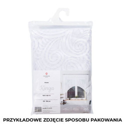 KINGA - Firanka gotowa żakardowa z podcięciem na dole - 250x120 cm - kolor biały