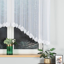 ŻAKLINA · firanka gotowa żakardowa · biała · wzór dołem z podcięciem · 300x140