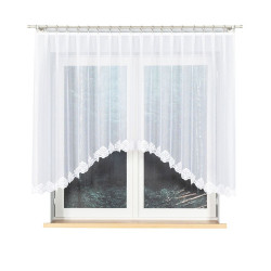 ŻAKLINA · firanka gotowa żakardowa · biała · wzór dołem z podcięciem · 300x140