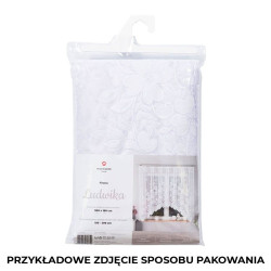 LUDWIKA - Firanka gotowa żakardowa z podcięciem na dole - 310x160 cm - kolor biały