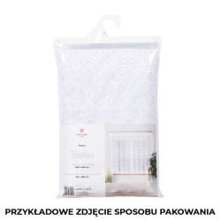 BASTIA - Firanka gotowa żakardowa z podcięciem na dole - 320x140 cm - kolor biały