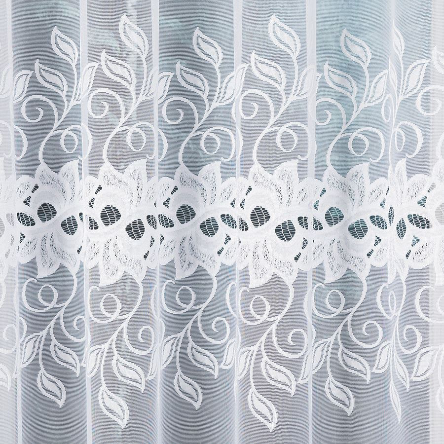 BASTIA · firanka gotowa · biała · klasyczny wzór · 450x180 cm