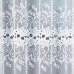 BASTIA · firanka gotowa · biała · klasyczny wzór · 450x180 cm