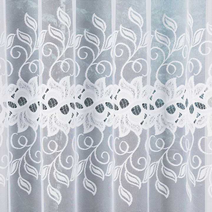 BASTIA · firanka gotowa · biała · klasyczny wzór · 450x180 cm