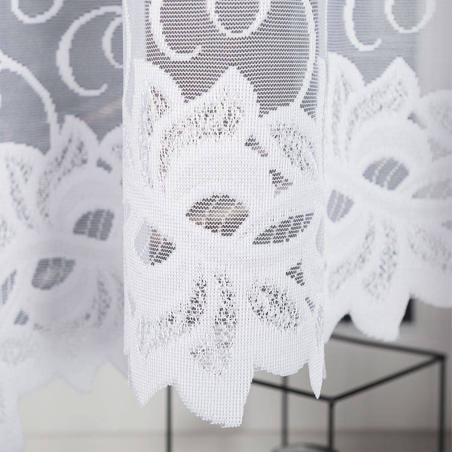 BASTIA · firanka gotowa · biała · klasyczny wzór · 450x180 cm