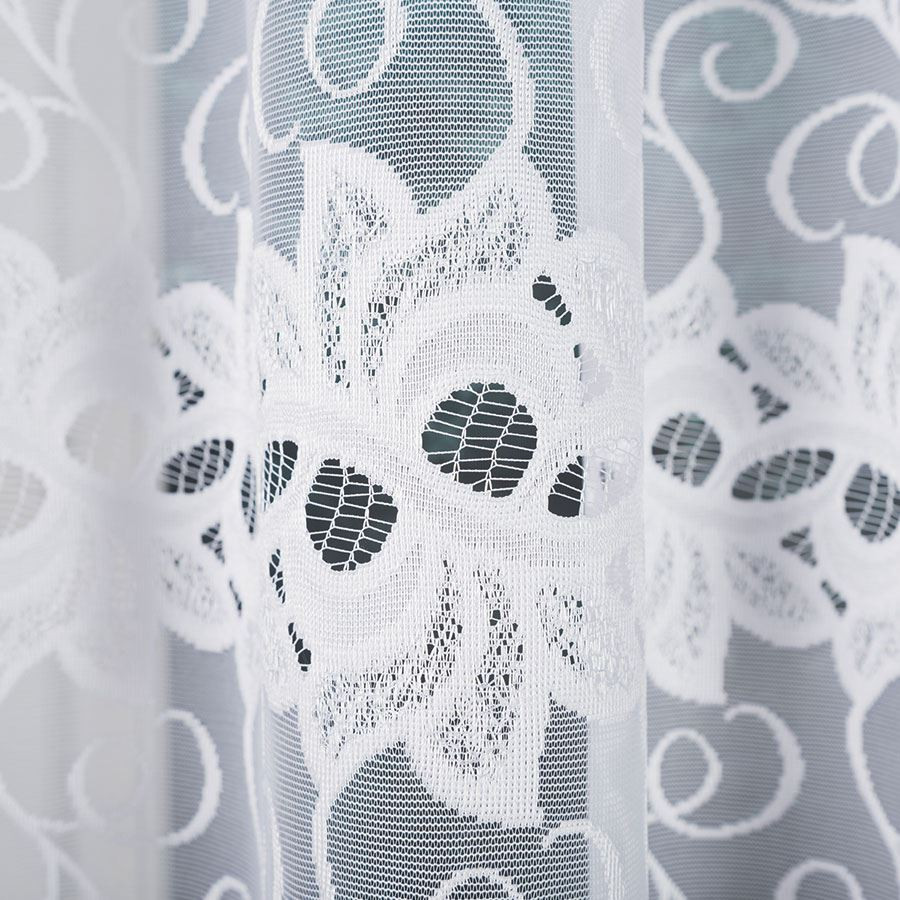 BASTIA · firanka gotowa · biała · klasyczny wzór · 450x180 cm